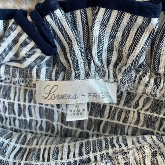 Lovers + Friends Salsita Smocked Cotton Mini Dress in Nautical Size Small - Picture 8 of 12